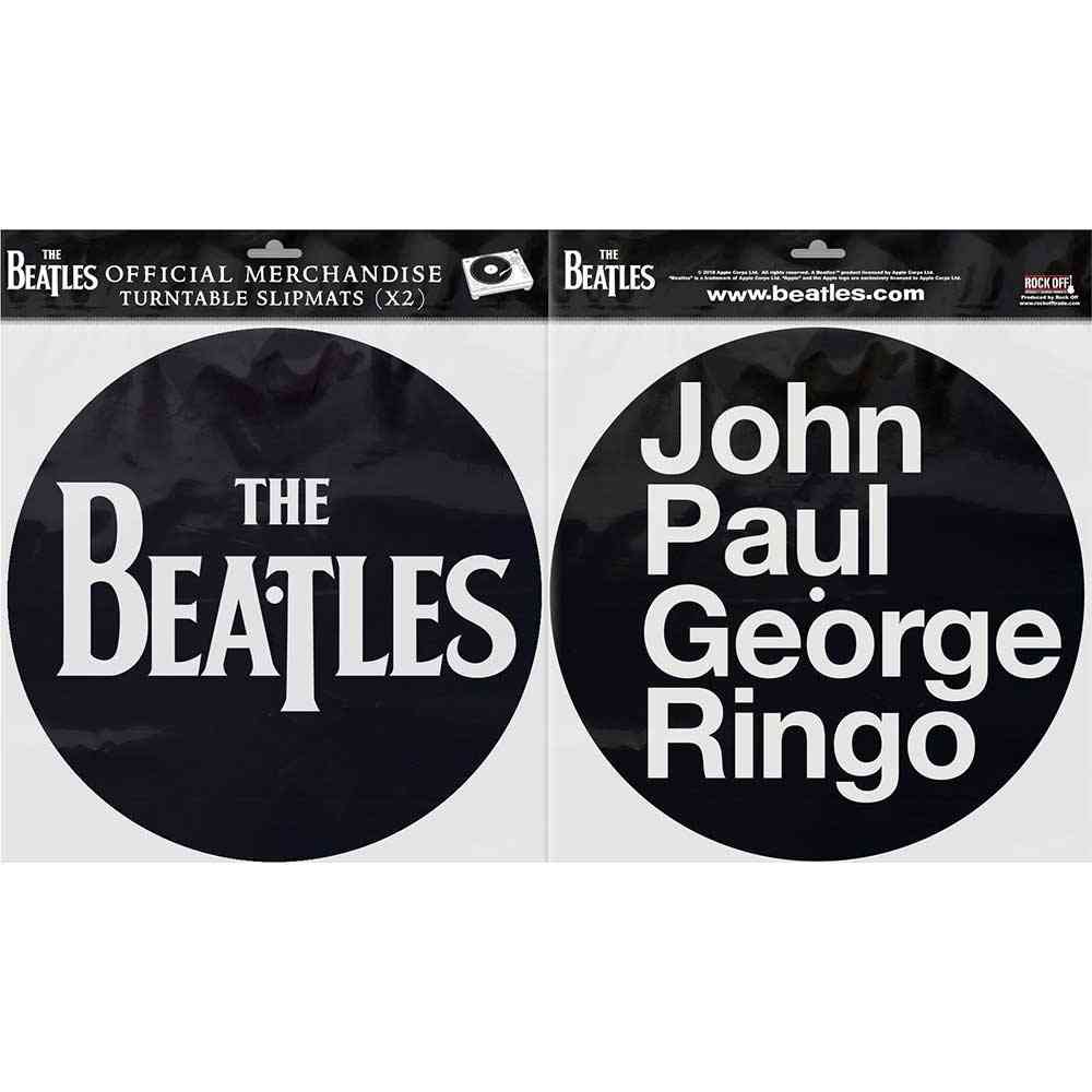 The Beatles - Drop T Logo & JPGR Turntable Slipmat - Black
